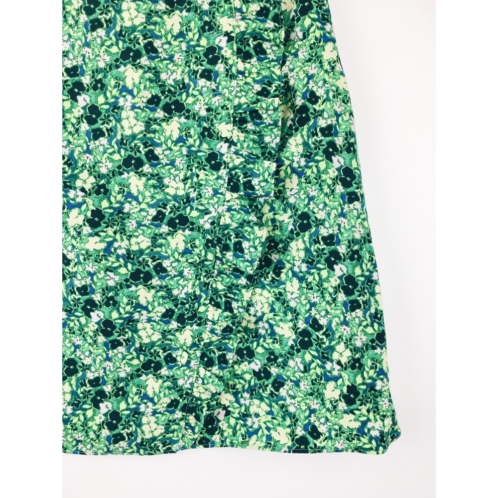 🌻 Topshop Green Meadow Floral Ruffle Button Skirt - Picture 4 of 8